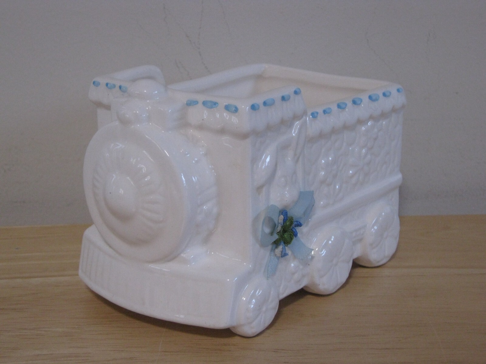 Baby Train Nursery Planter with Bear and Bunny