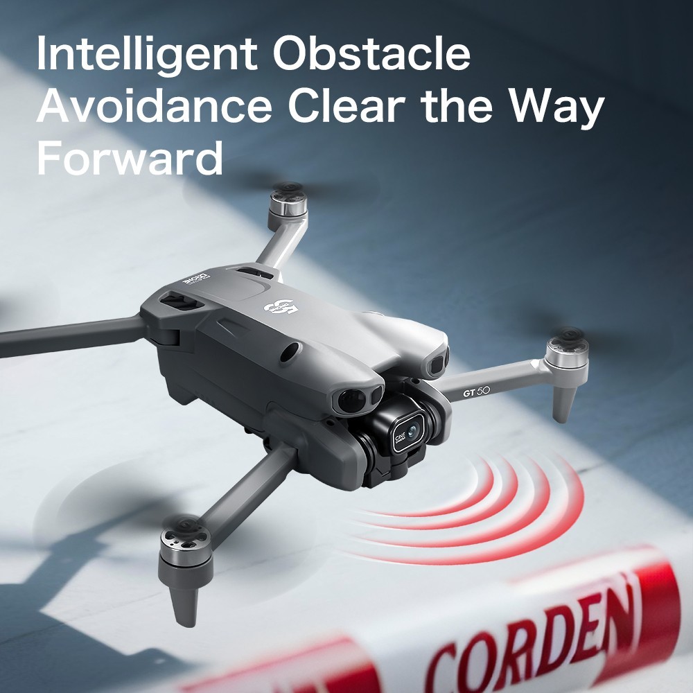GT50 Foldable Drone with Obstacle Avoidance, RC Quadcopter with Dual Camera,