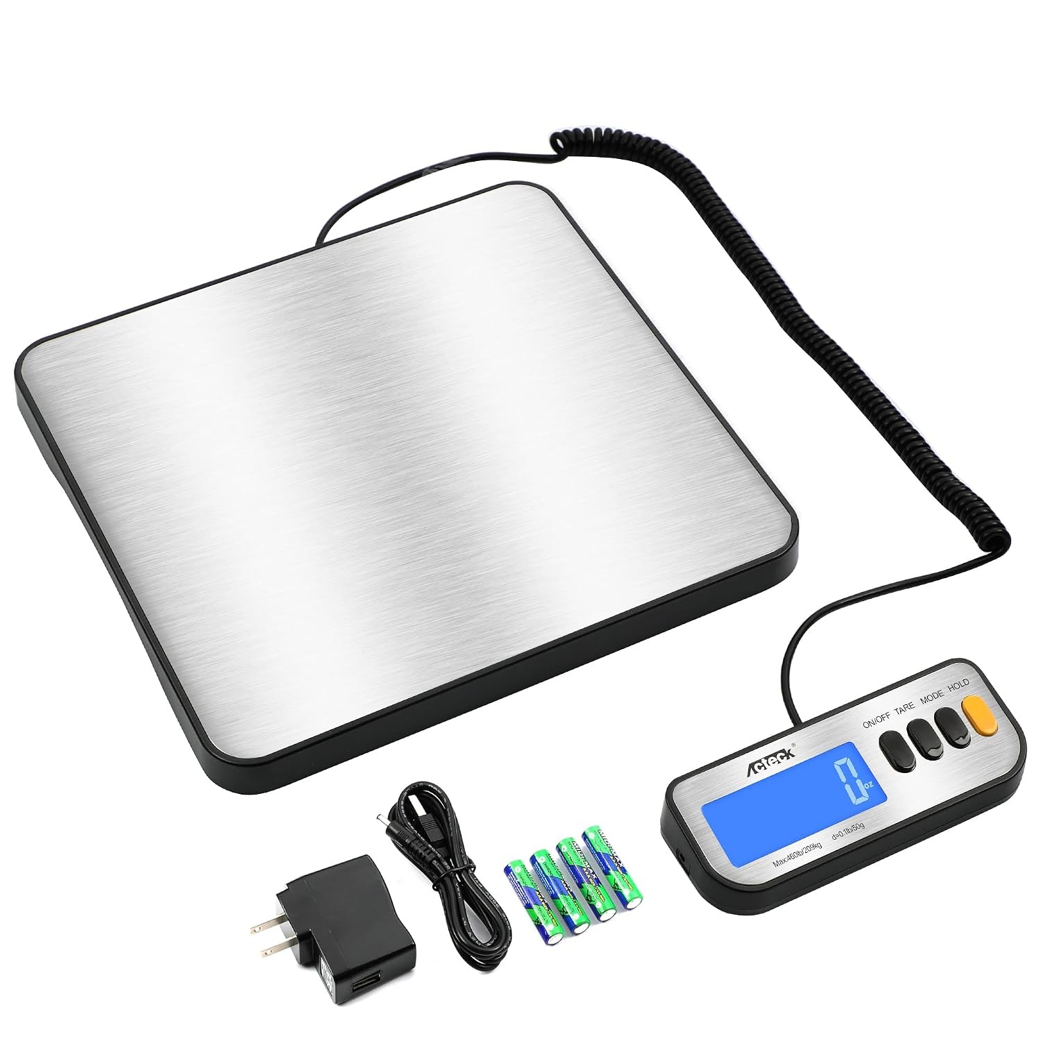 Acteck A-LX460 460lb x 0.1lb Digital Postal Scale Stainless Platform AC/Bat