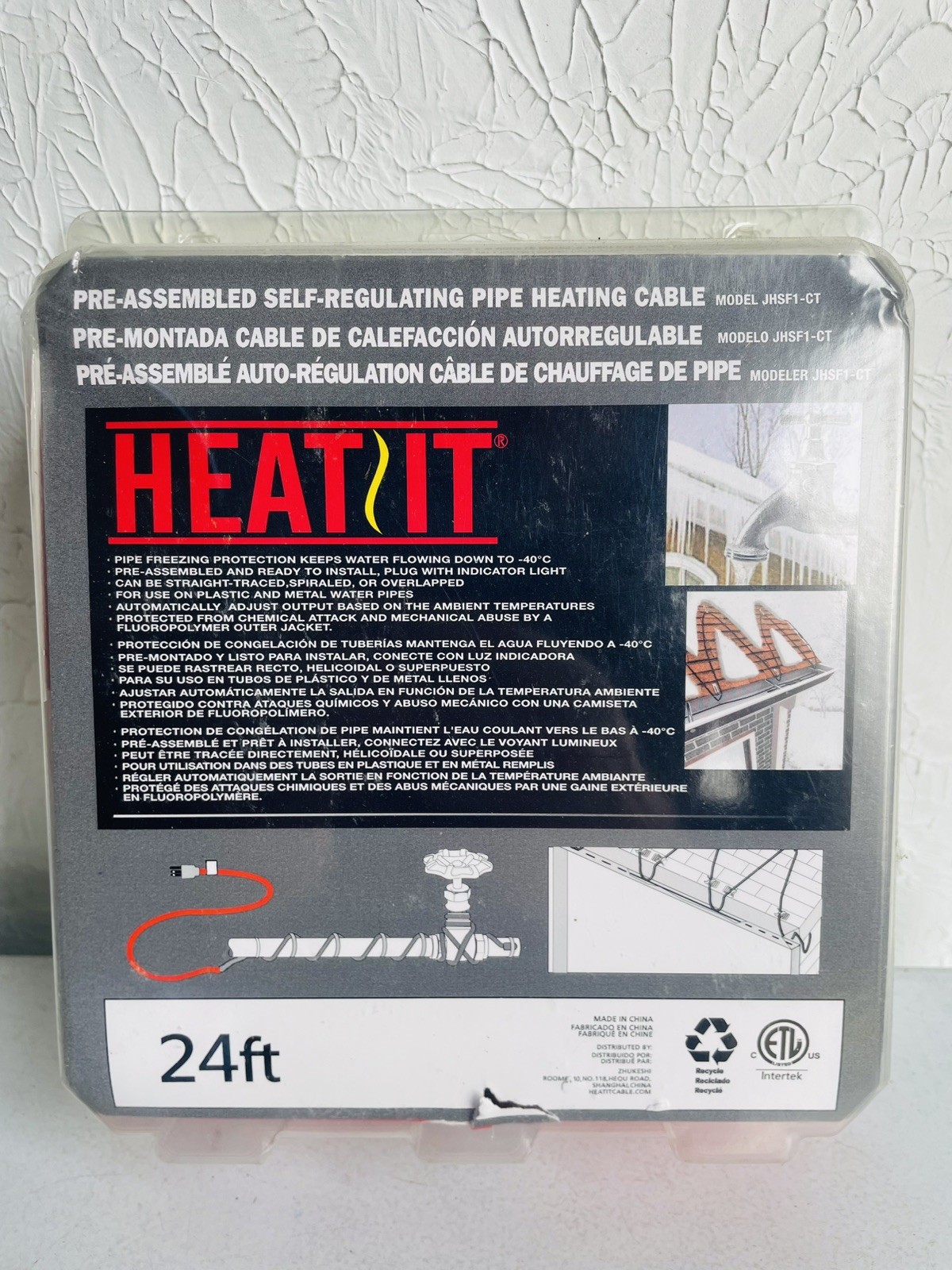 Heat It 24 Ft Water Pipe Winter Weatherizing Heating Cable JHSF 24' 120V