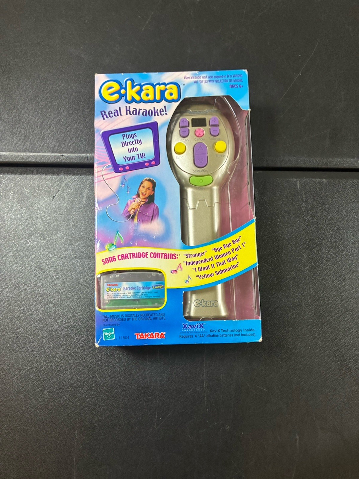 Vintage 2001 E-KARA TV Plug & Play KARAOKE + Song Cartridge New