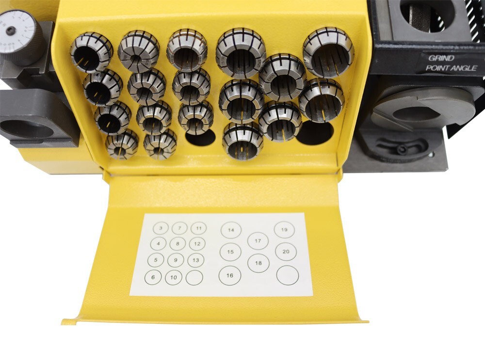 Electric Drill Bit Grinder Sharpener Machine 110V 18 Collets 3-20mm Angle Adjust