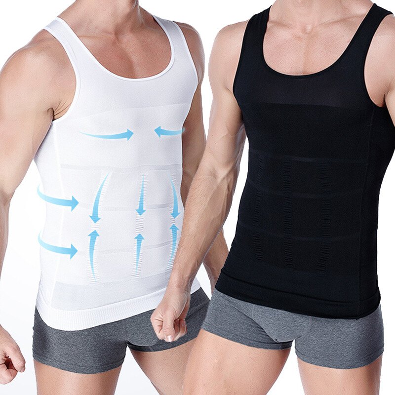 US Men Slimming Vest Compression Shirt Tank Gynecomastia Top Corset Body Shaper
