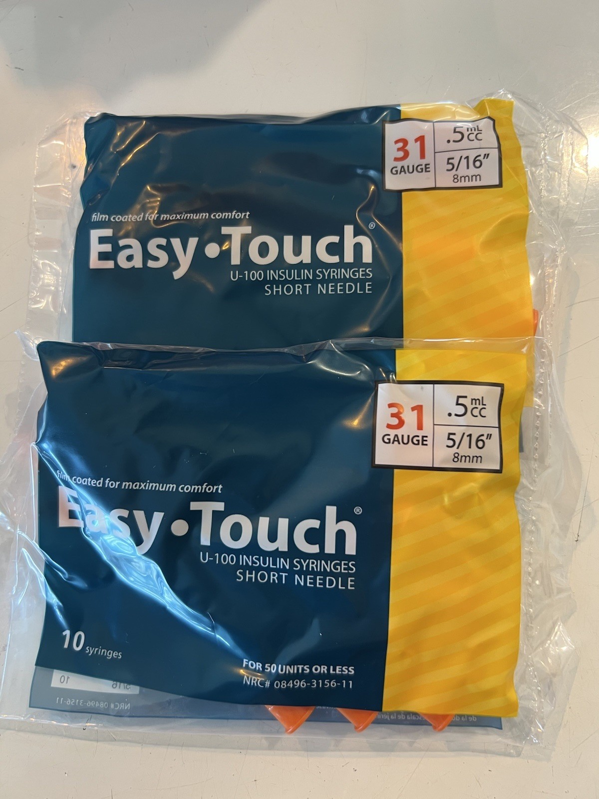 EasyTouch 31g 0.5ml 5/16” 8mm 20 Needles New