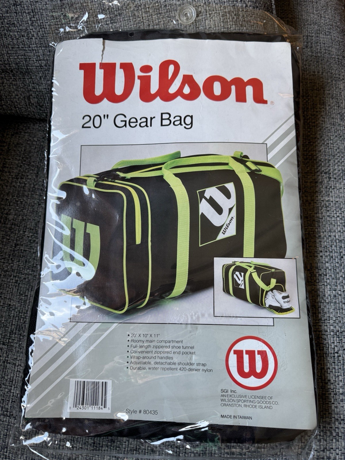 Vintage Wilson 20” Gear Duffle Nylon Sports Bag New Factory Sealed Black Red