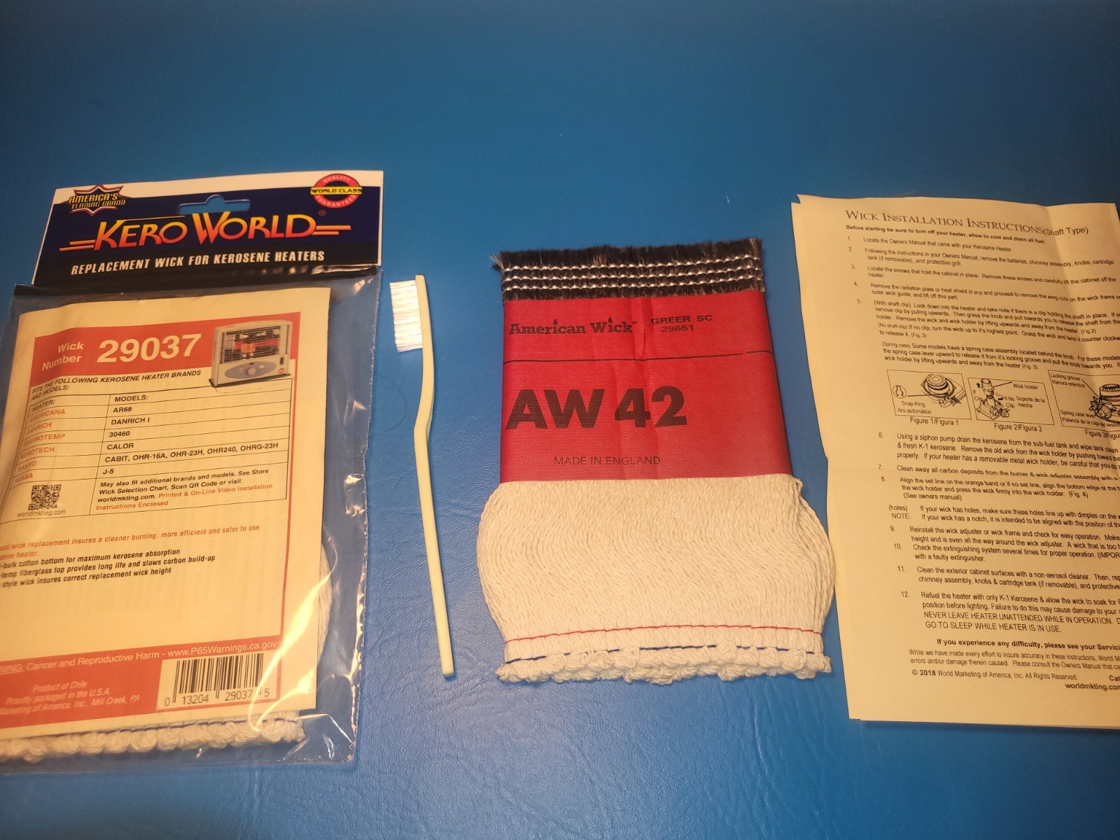 ENVIROTEMP 30460, KEROTECH CALOR, AMERICANA AR68  KEROSENE HEATER WICK, BRUSH ++