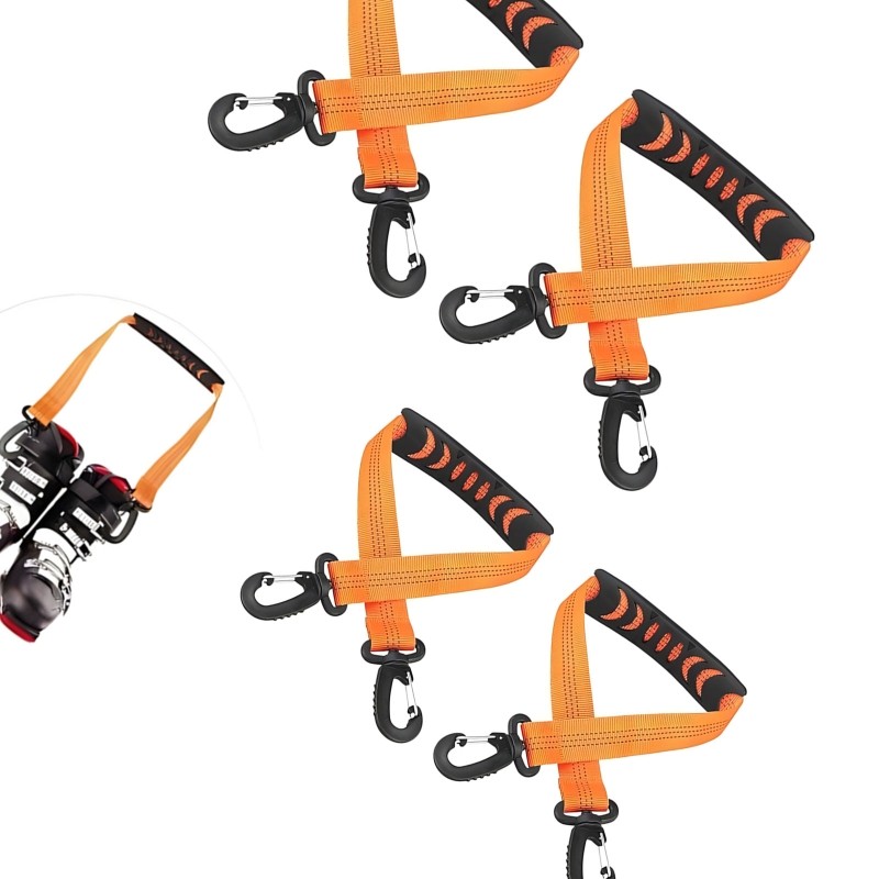 4Pieces Ski Booting Band Polyester Texture for Secure Attachments During Walks