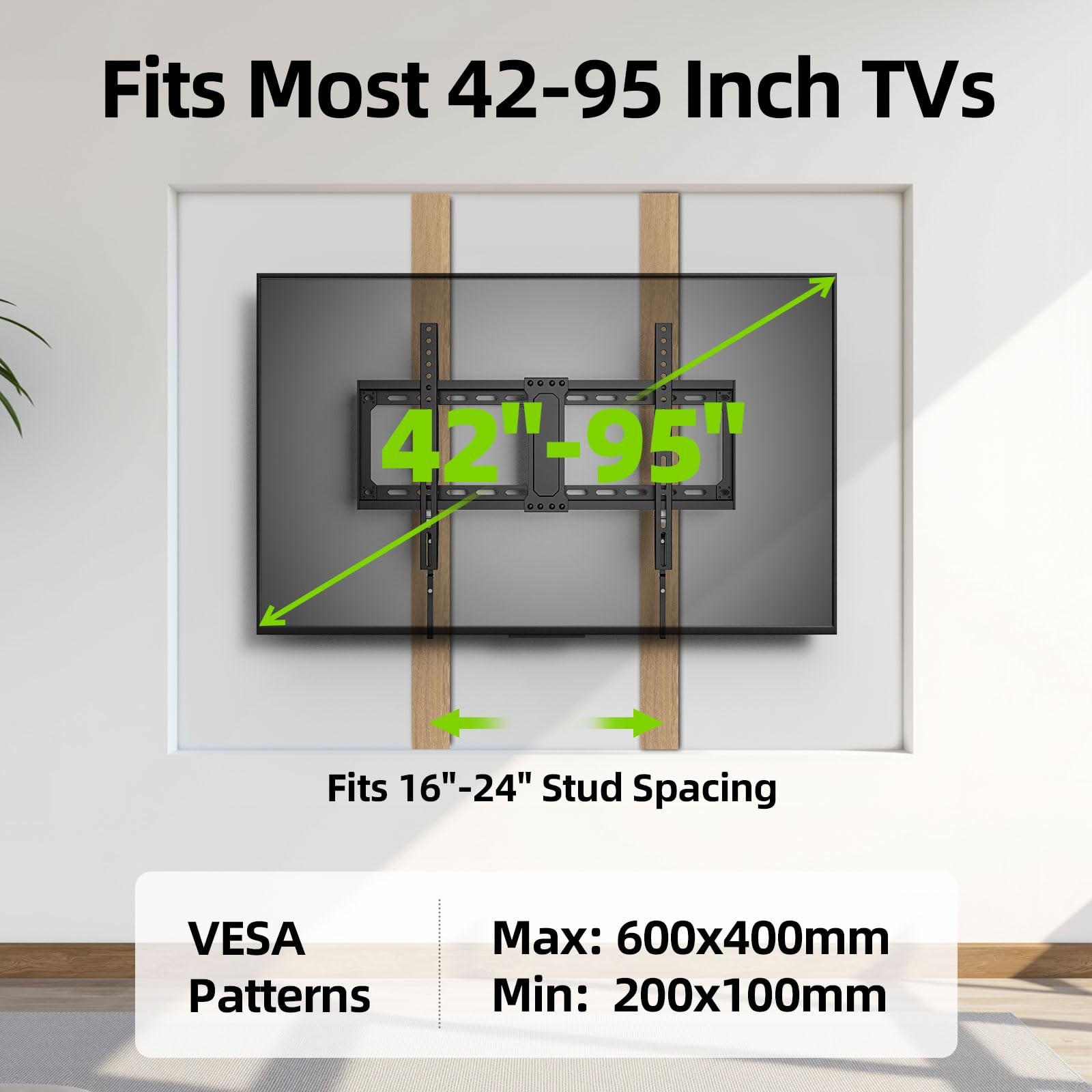 Tv Wall Mountlow Profile Tv Mount For Most 4286 Inch Flat Screen Televisionsmax