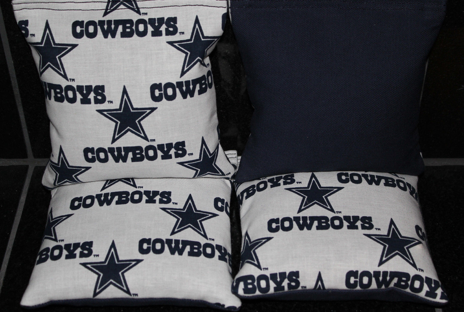 4 All Weather  BEANBAGS made w DALLAS COWBOYS Fabric ACA Reg Bags