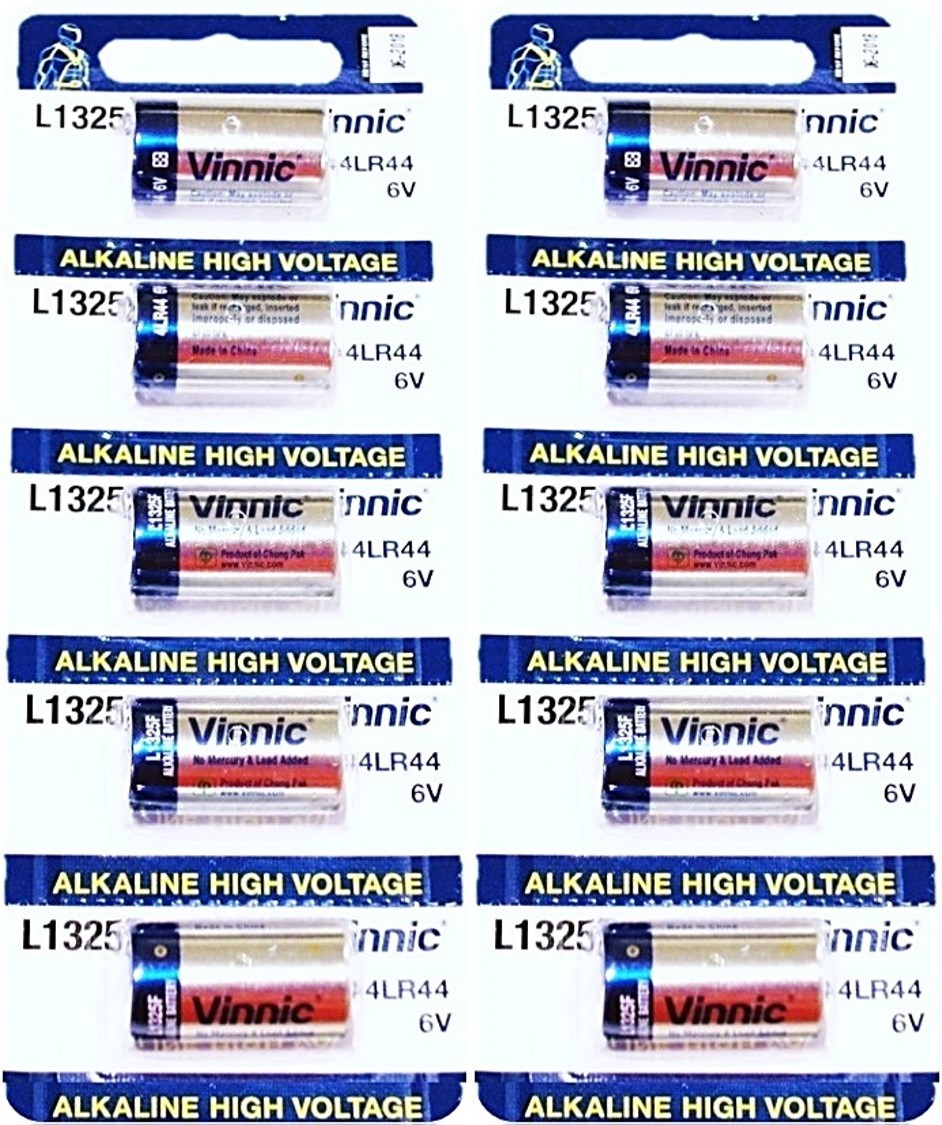 10 Vinnic L1325 RFA 18-11 PX28A 4LR44 6V ALKALINE DOG SHOCK COLLAR BATTERIES