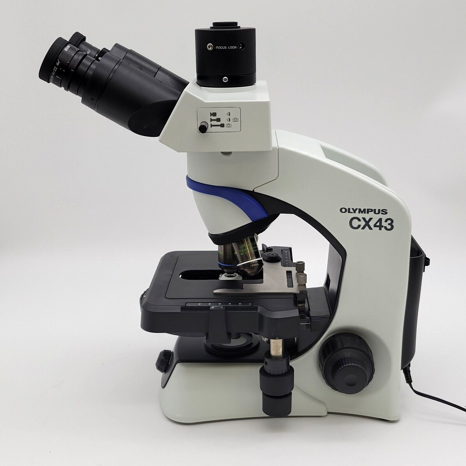 Olympus Microscope CX43 with Phase Contrast, Fluorites, & Trinocular Head