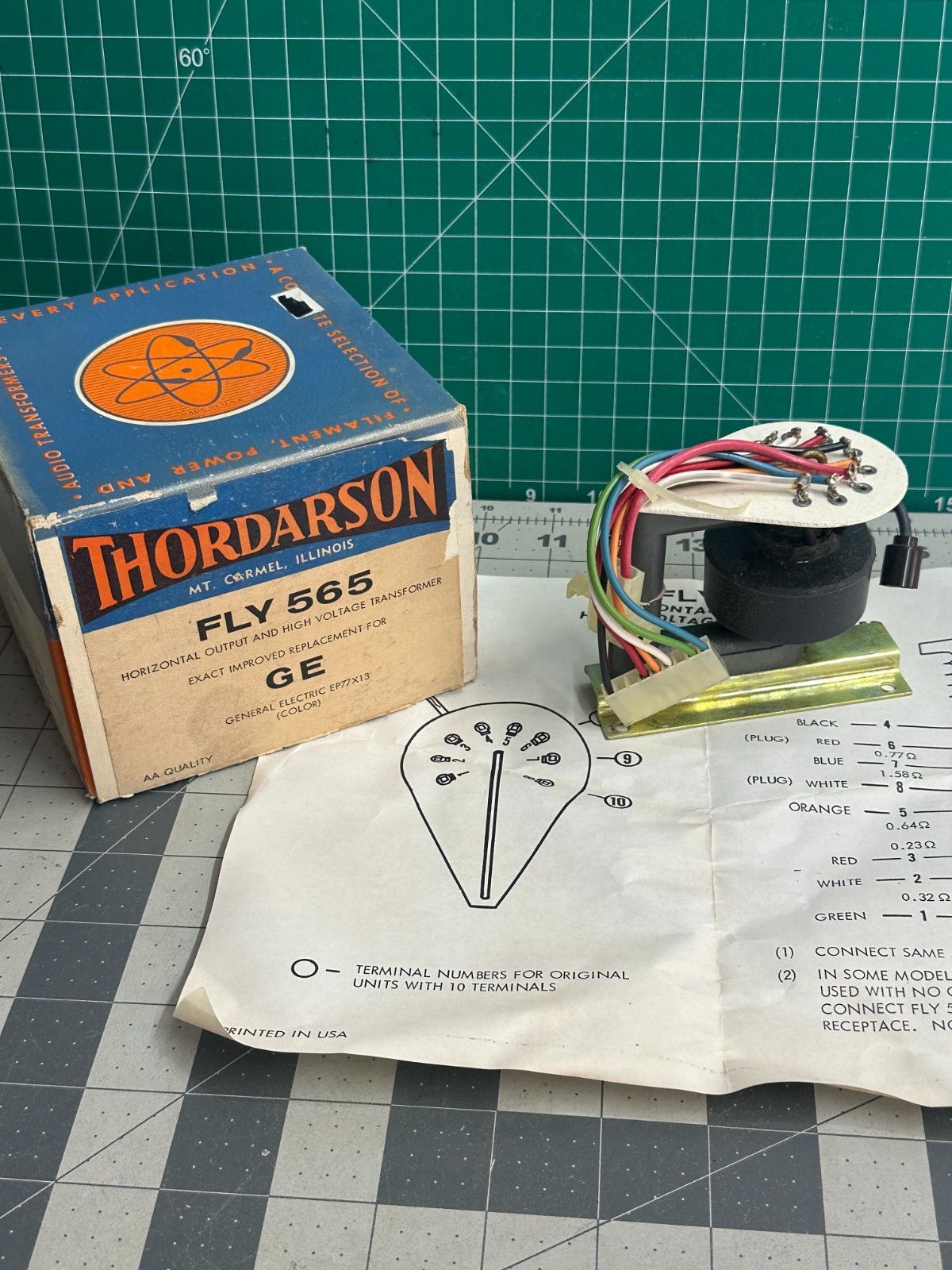 NOS VINTAGE Thordarson FLY 565 Power Transformer GE EP77X13 Horizontal Output