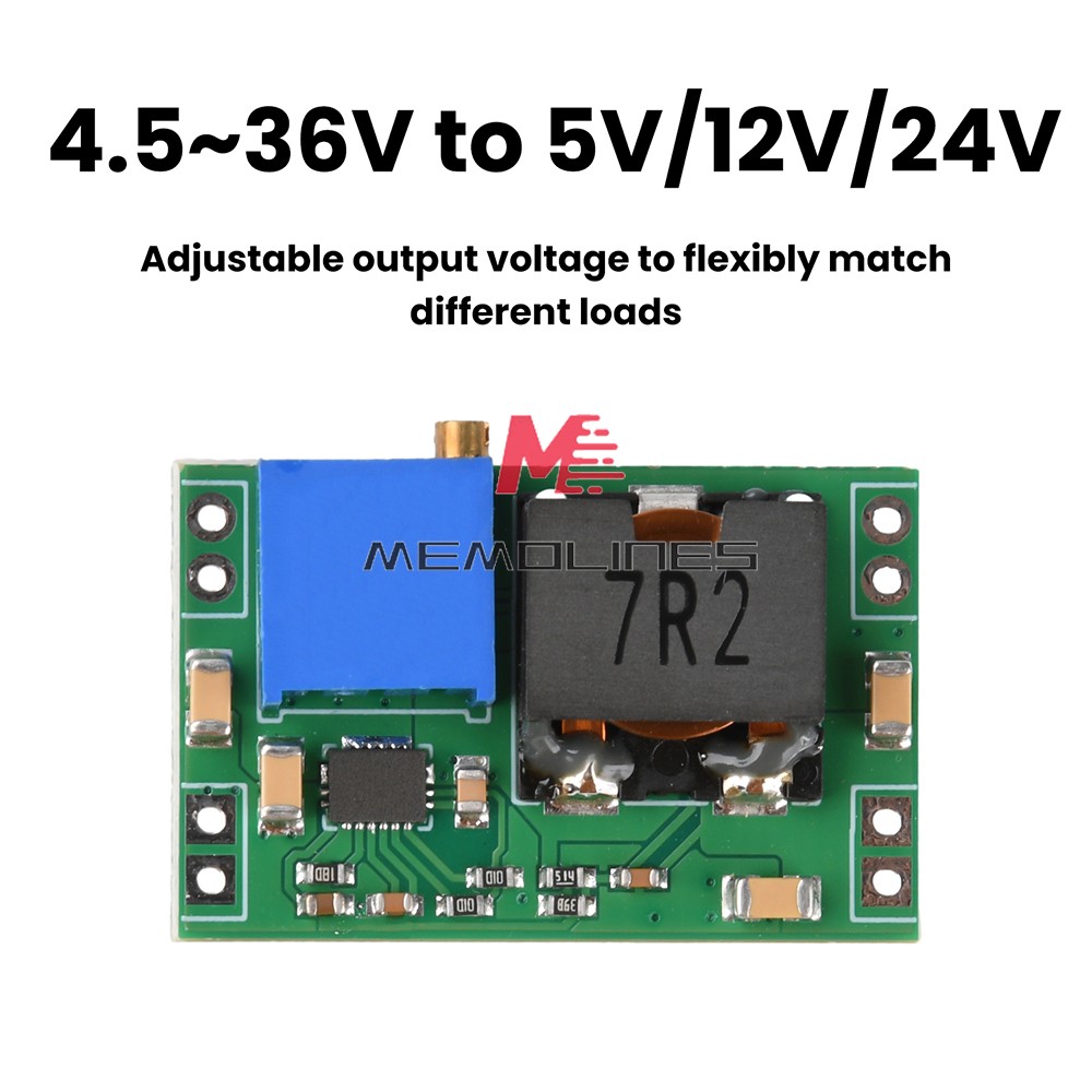 DC-DC Adjustable Step-Down Power Supply Module 4.5~36V to 5V/12V/24V 5.6A Max