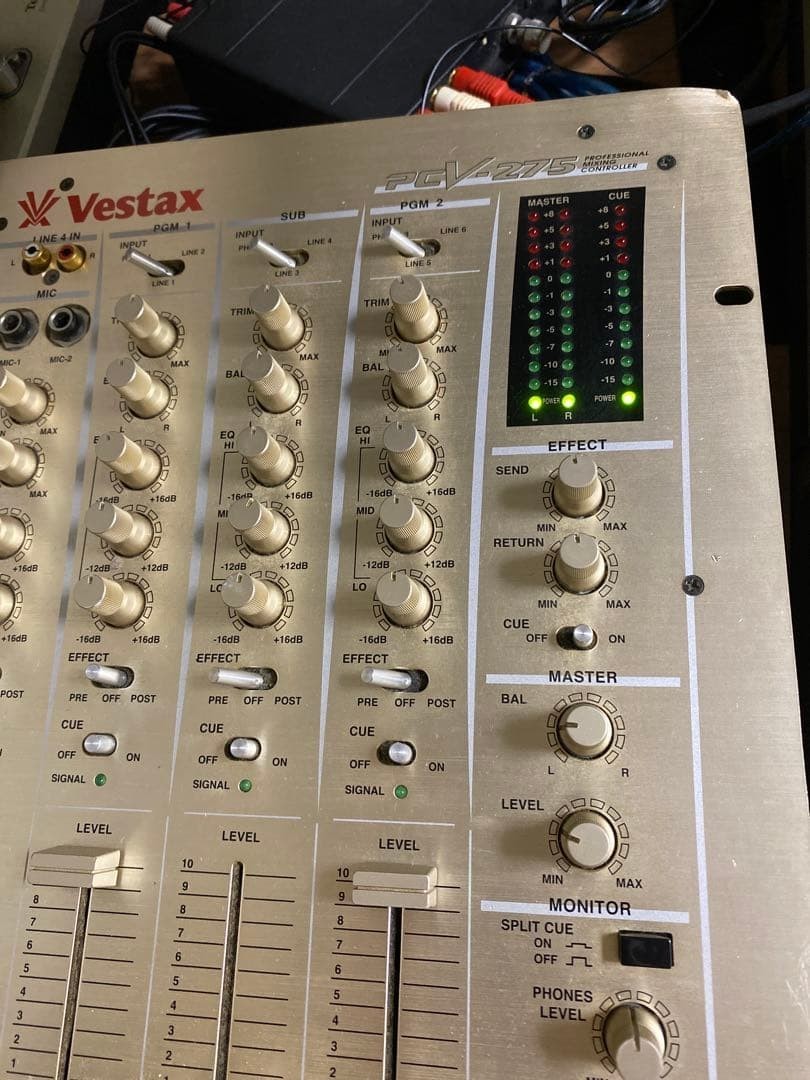 Vestax PCV-275 DJ Mixer Professional Mixing Controller Silver Power Supply OK
