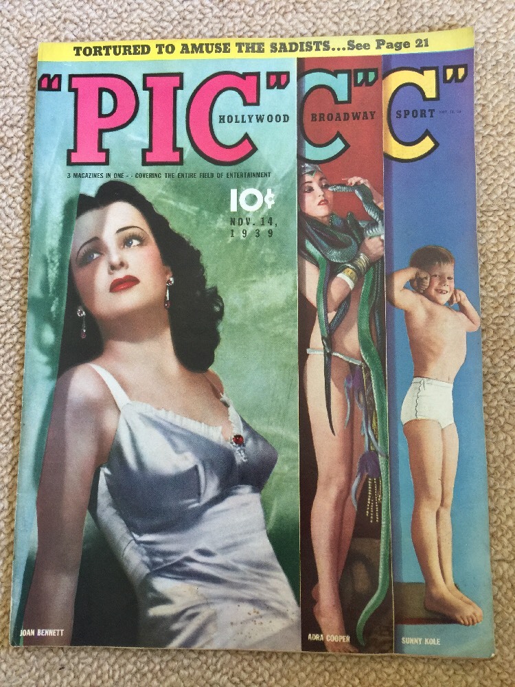 November 1939 PIC Magazine Hollywood Broadway Sports