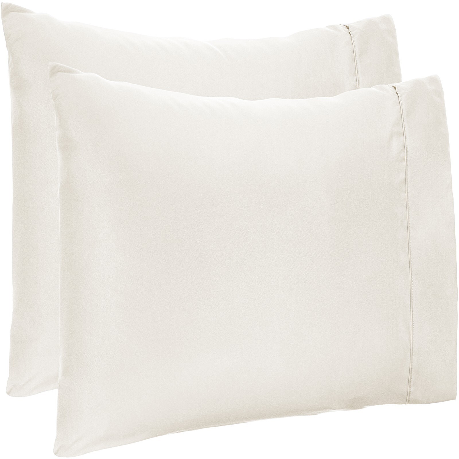 4 PCs Pillow Case Set 800 TC 100% Cotton Ivory Solid Queen Size