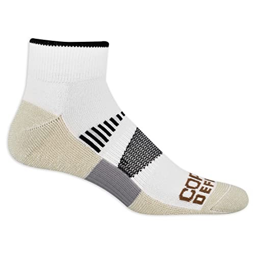 Copper Defense Mens Copper Defense Men's Active SOCK 6-12 Ankle - White