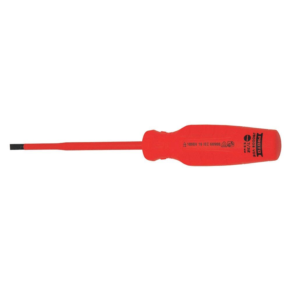 PROTO J90005-VDE Insltd Slotted Screwdriver, 7/32 in 425Y21