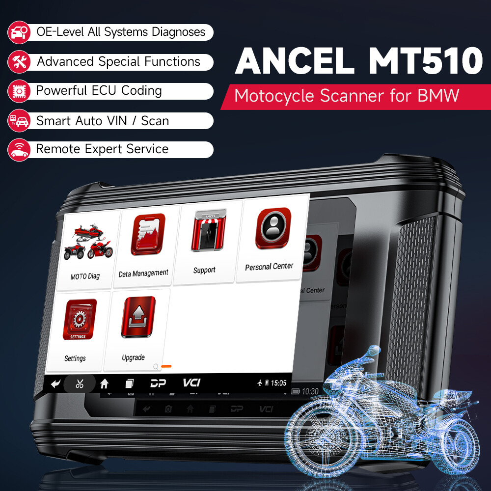 ANCEL MT510 All Systems Motorcycle Diagnostic Tool Fit For BMW OBD2 Code Reader