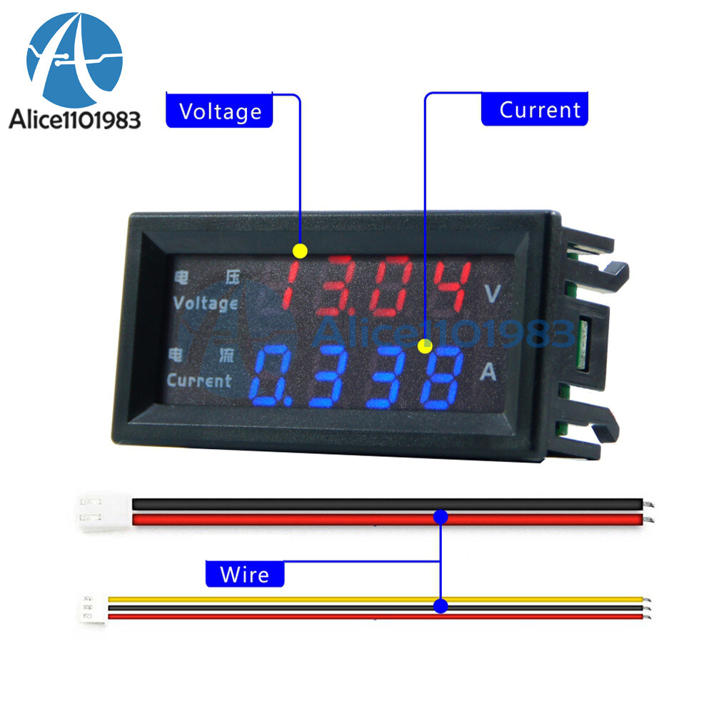 1/2/5/10PCS 4-Digital Dual LED DC0-200V 10A Voltmeter Current Ammeter M4430