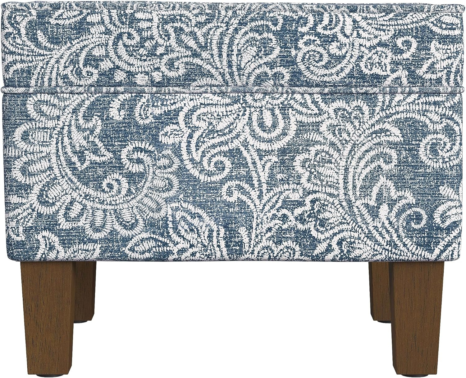 Home Decor |K7646-A879| Upholstered Modern Rectangular Storage Ottoman | Hinged