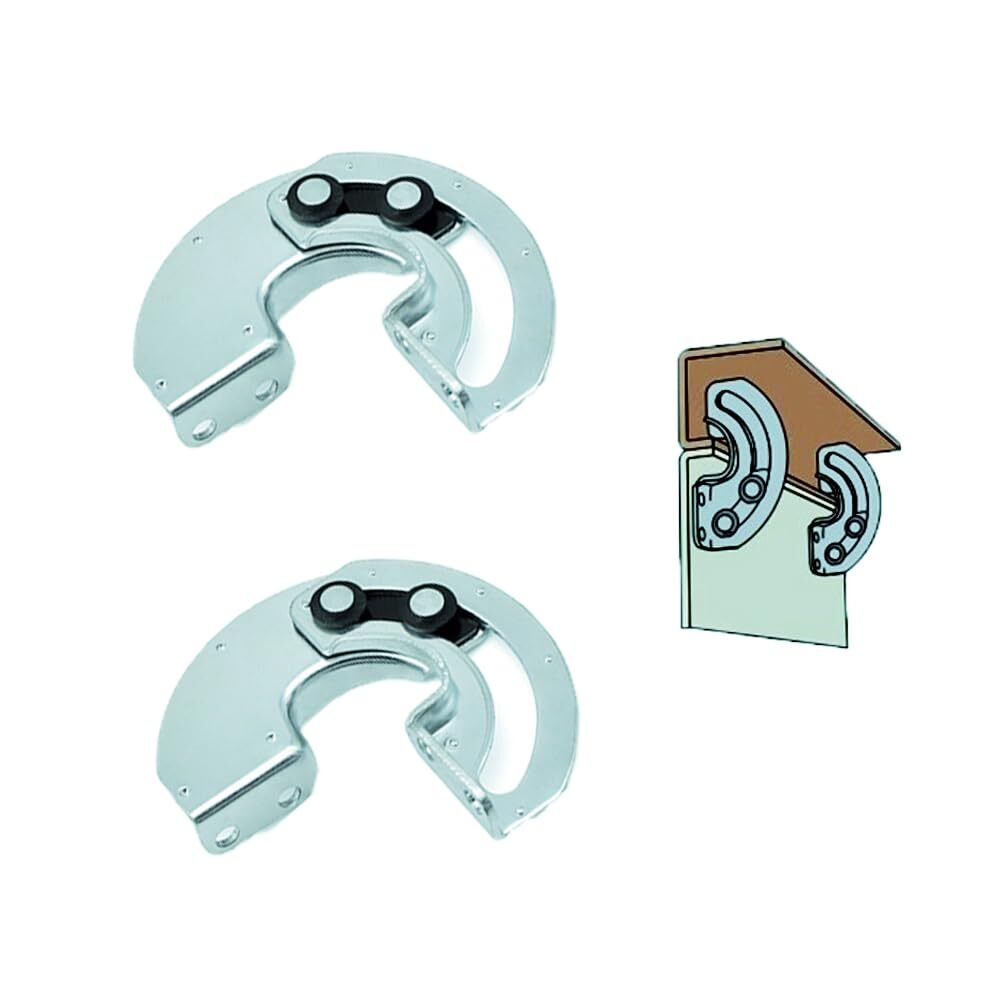 2PCS 90 Degree Hidden Industrial Hinge Heavy Duty Carbon Steel Semi-Circular ...