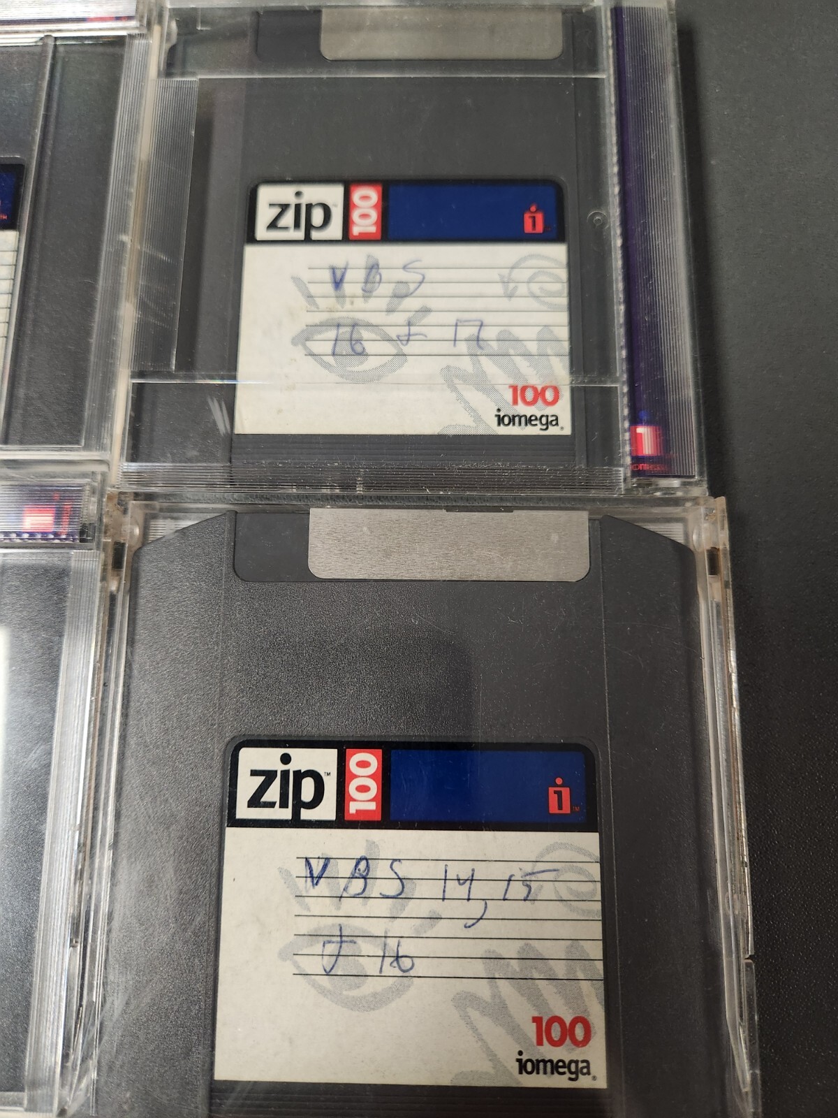 6 X Lot Iomega Zip Drive Disk 100 MB With Case