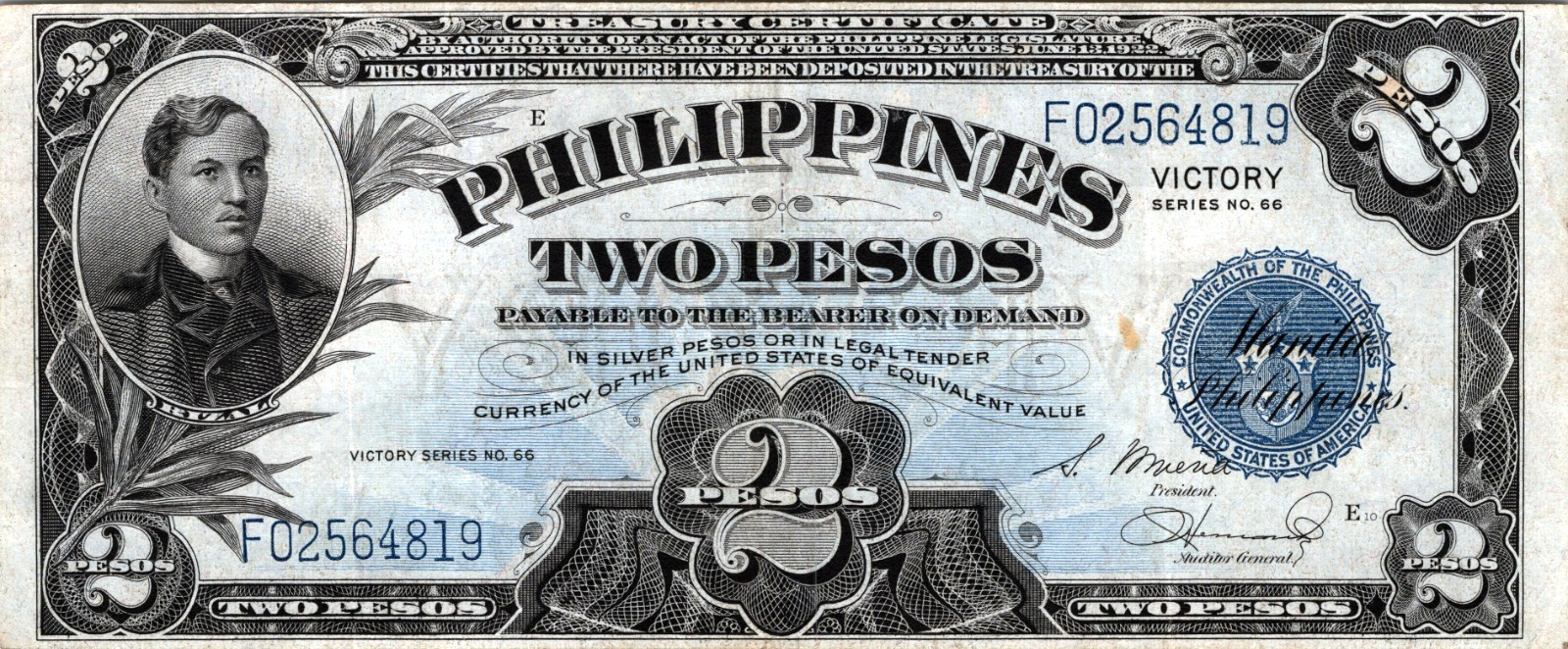 Philippines 2 Pesos 1944 Pick# 95a CVF