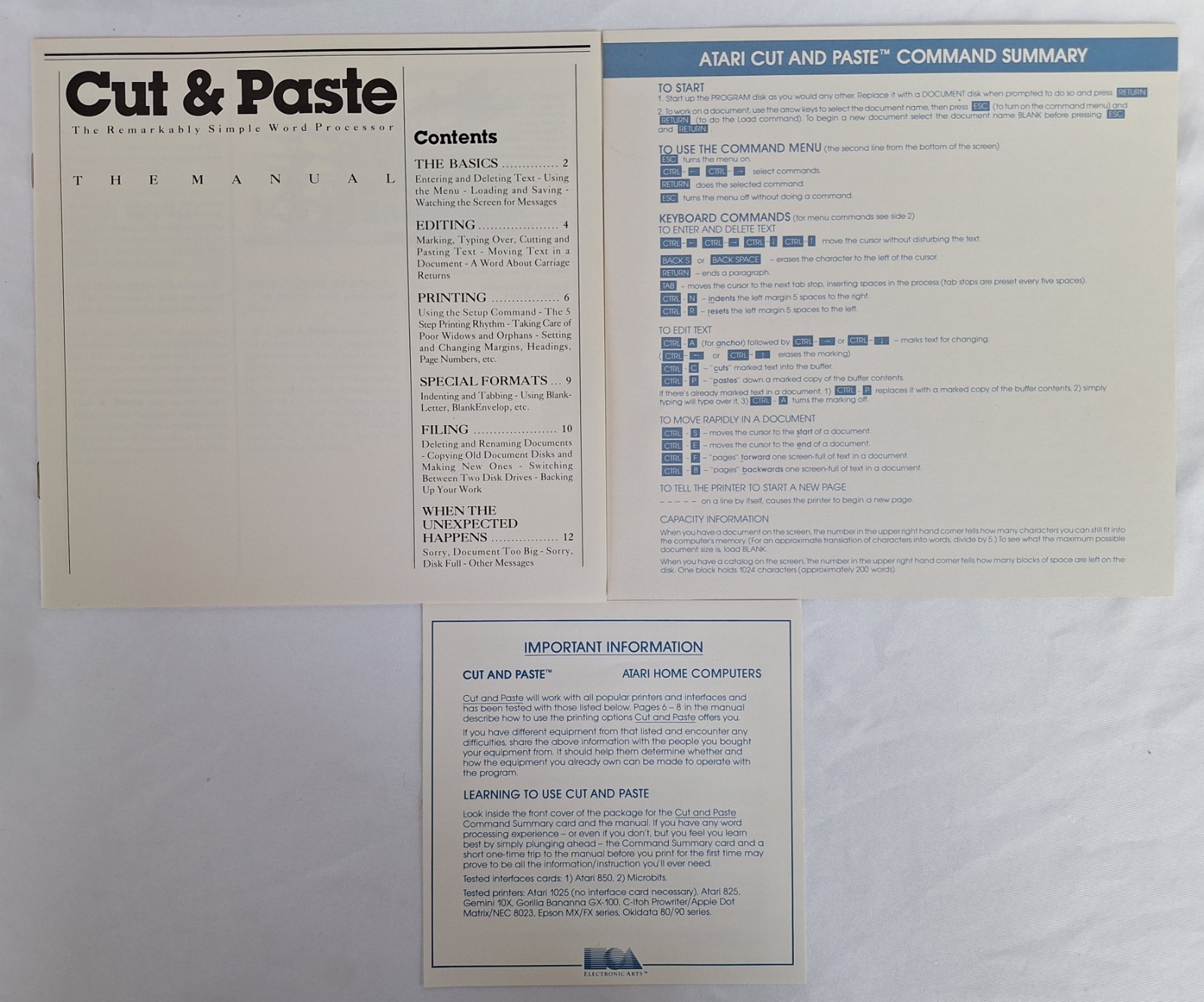 Cut And Paste Home Management Software For Atari Computers