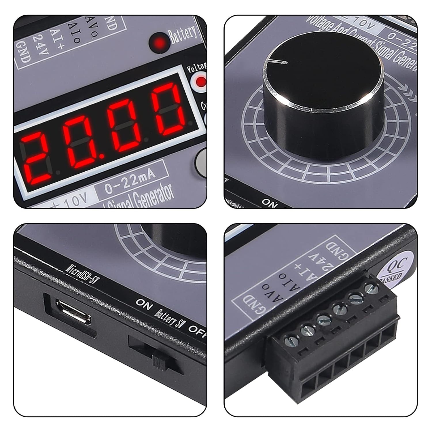Adjustable 4-20mA Signal Generator Current Voltage Analog Simulator 0-10V/0-2...