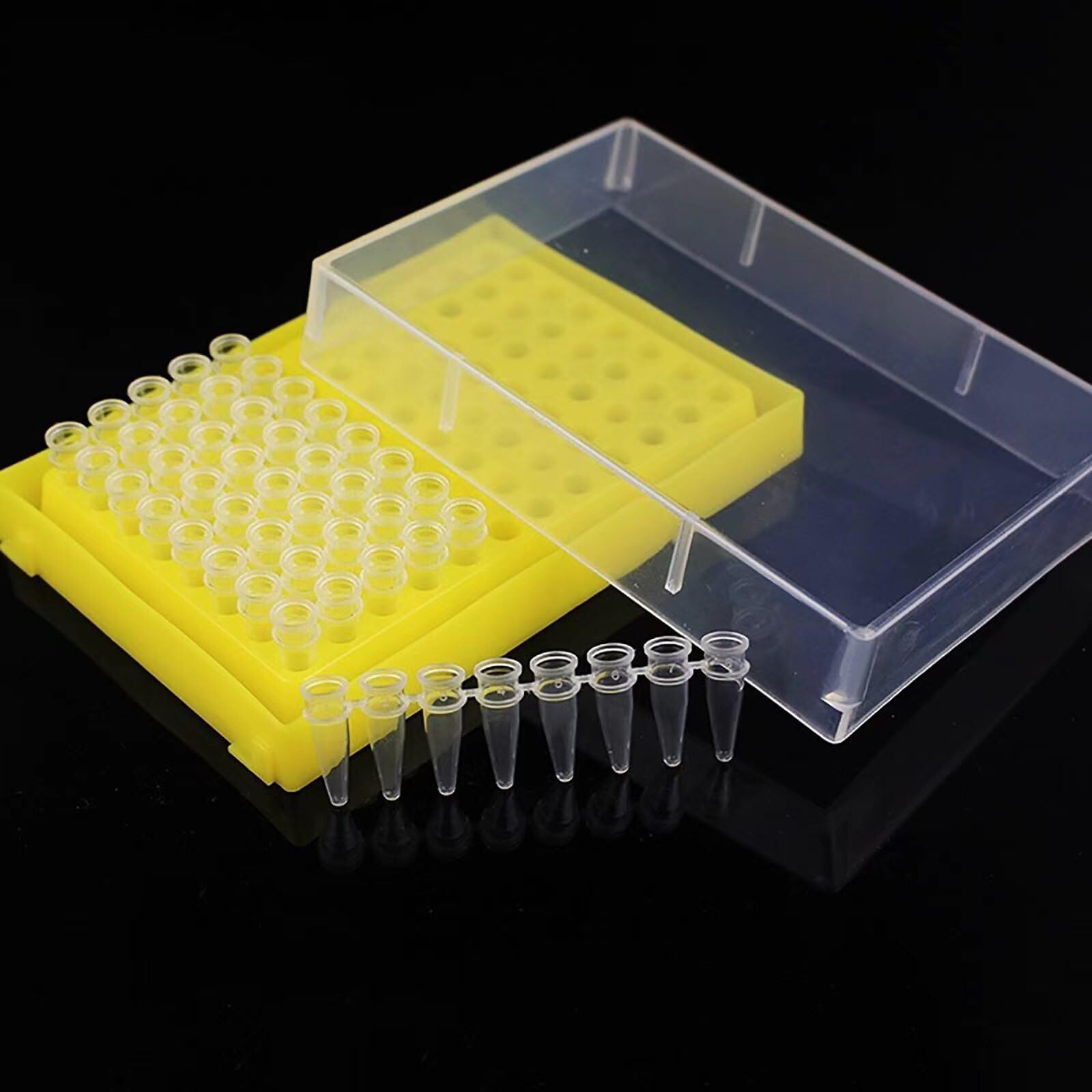 PCR Tube Rack 96 Well Plate for 0.1ML 0.2ML PCR Tubes & Strips Yellow