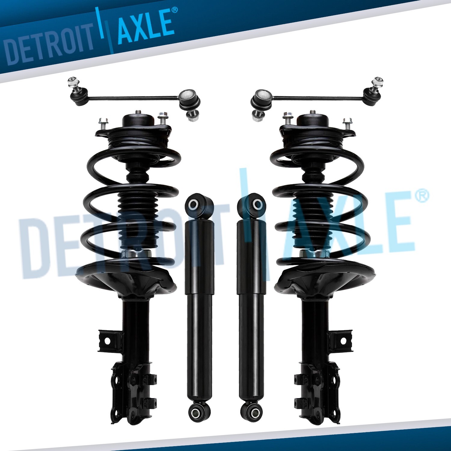 Front Struts w/Coil Spring Rear Shocks Sway Bars Kit for 2010 - 2013 Kia Forte