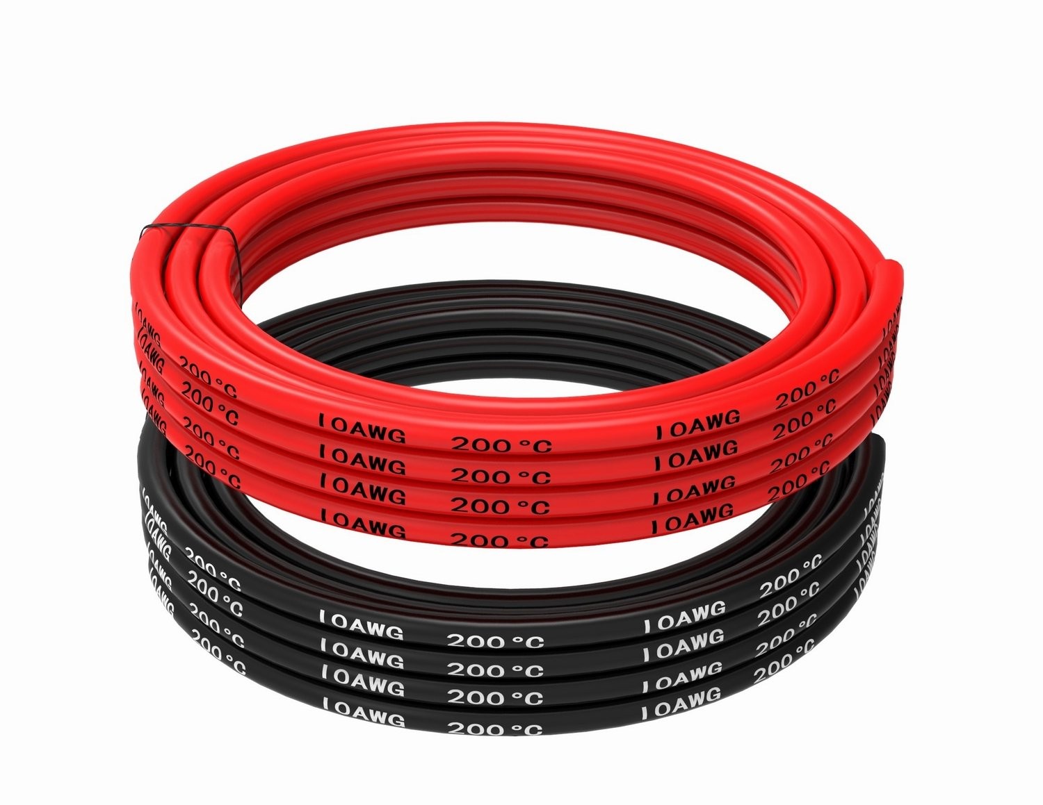 10 AWG Silicone Wire 10 Feet [5 Feet Black and 5 Feet Red] 10 Gauge Stranded ...