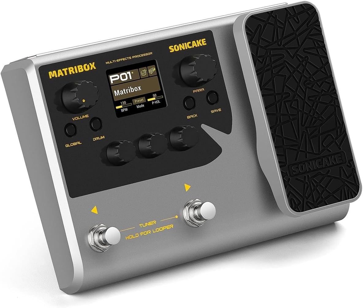 SONICAKE Multi Effects Processor with Expression Pedal Guitar Bass Amp Modeling
