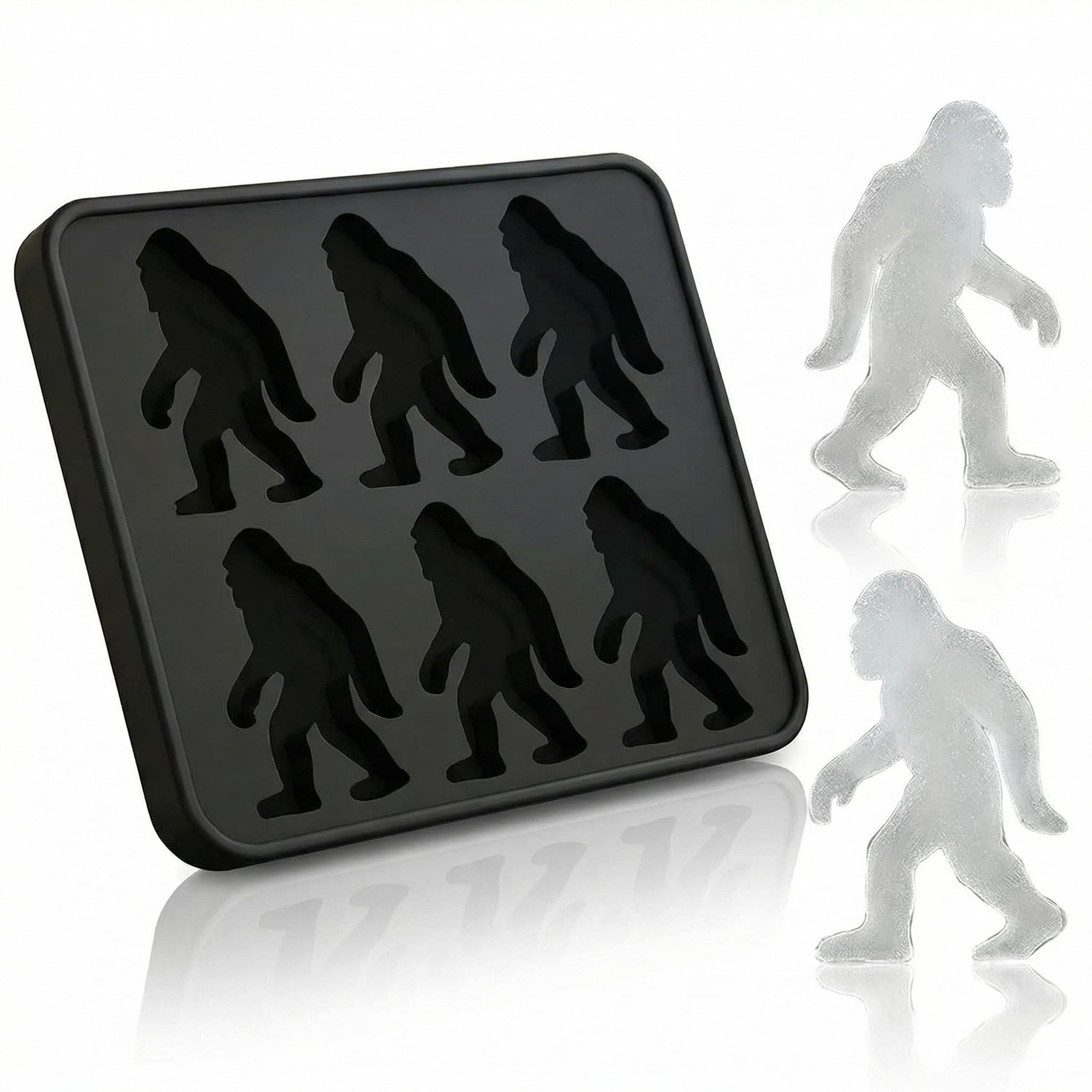 Bigfoot Ice Cube Mold,Big Foot Molds,6 Cavity onesize, Black