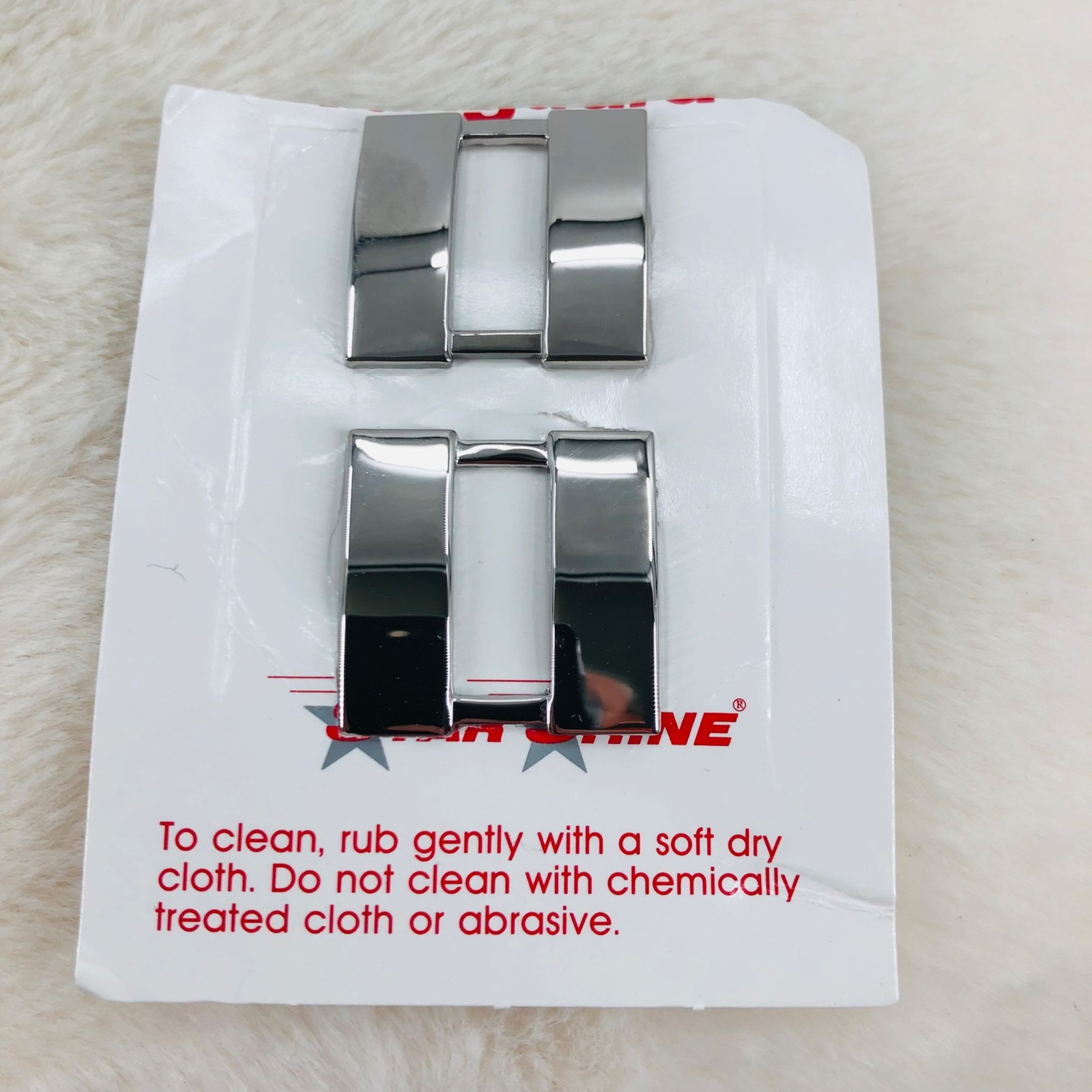 Vanguard Star Shine Silver Tone Captain Rank Bar Pin Set