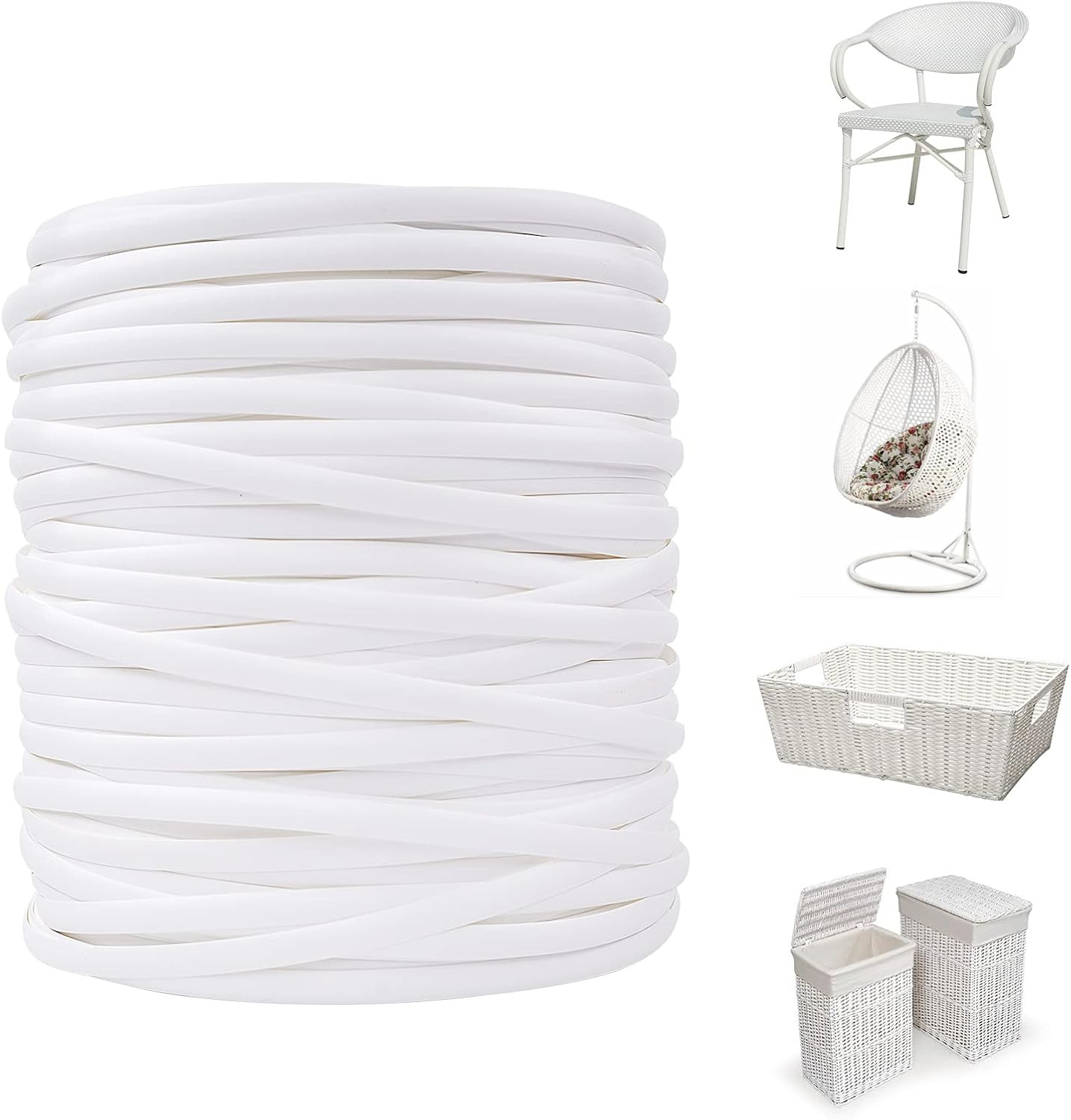 Wicker Repair Material， Flat Synthetic Rattan Weaving Material Plastic Rattan fo