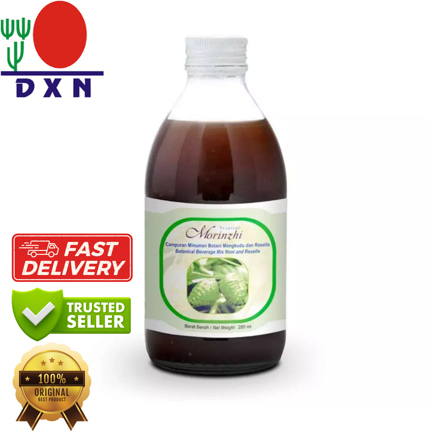 DXN Morinzhi Juice (285ml)  From Morinda Citrifolia With Roselle Organic Halal