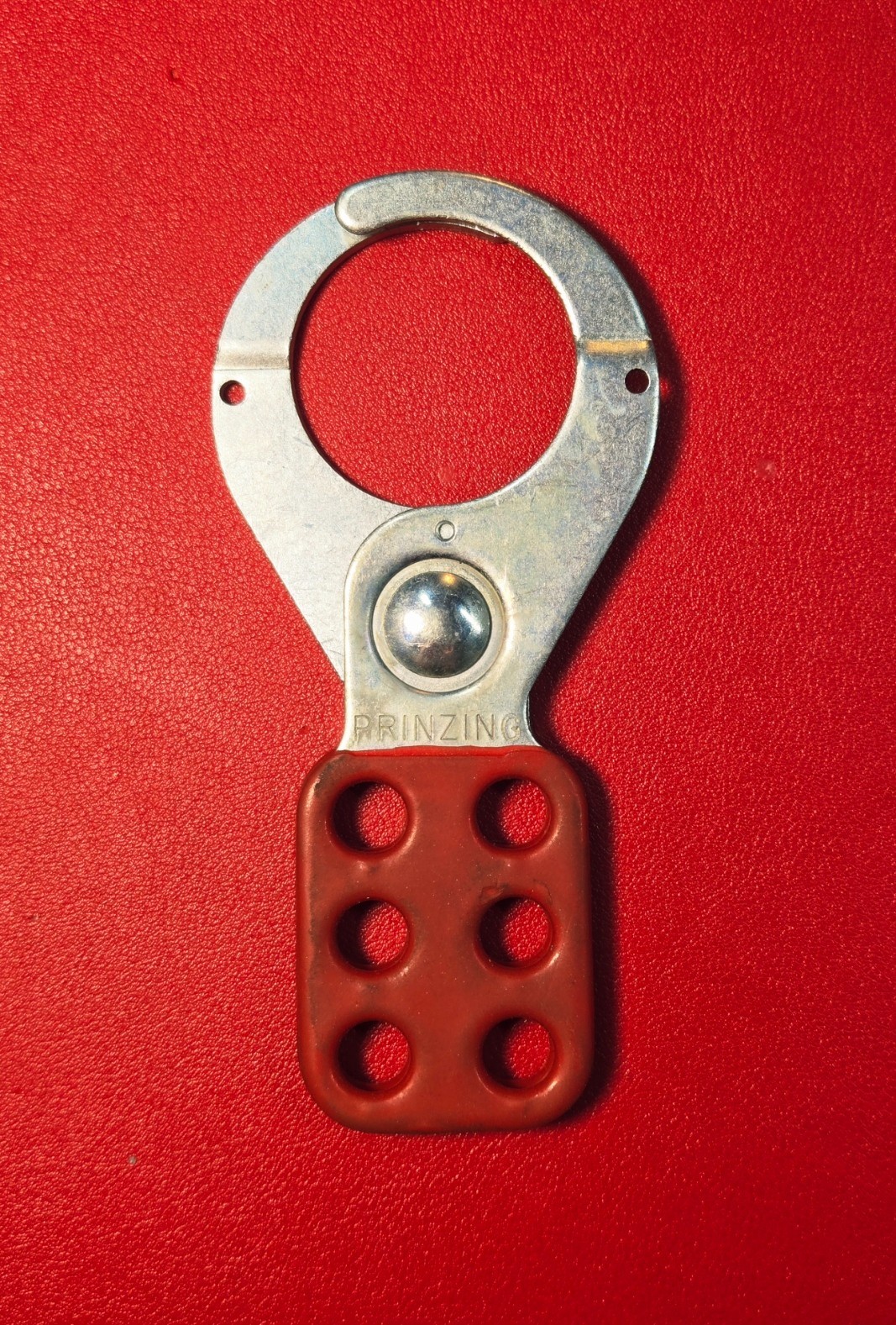 Prinzing T220 1.5" Steel Lockout Hasp 6-Hole Red Vinyl Handle LOTO Safety - USA