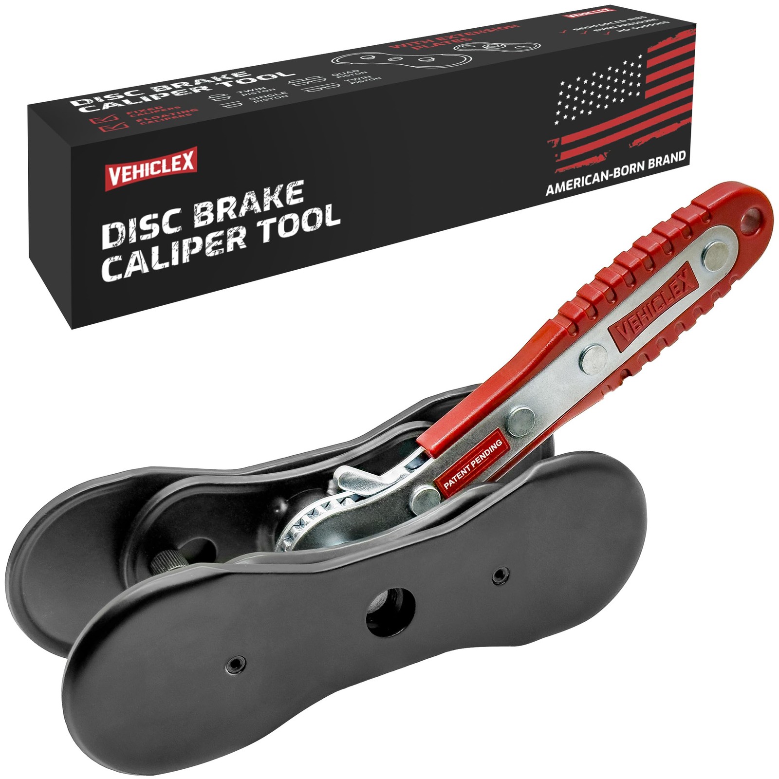 Vehiclex Brake Caliper Compression Tool with Extra large plates
