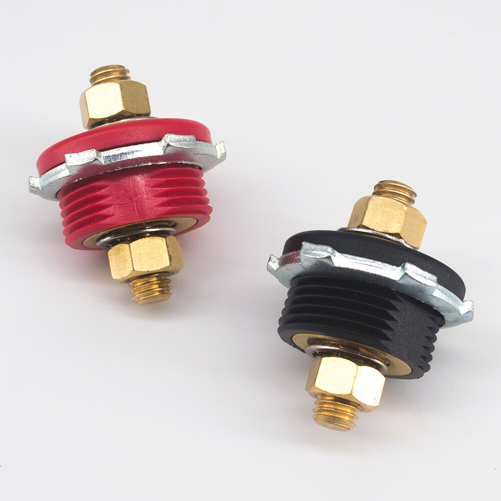 Pairs Battery Terminals Bulkhead Connectors for Thru Firewall Panel 3/8" Studs
