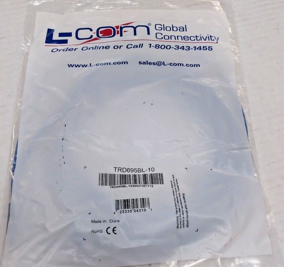 L-Com TRD695BL-10 Blue Cable