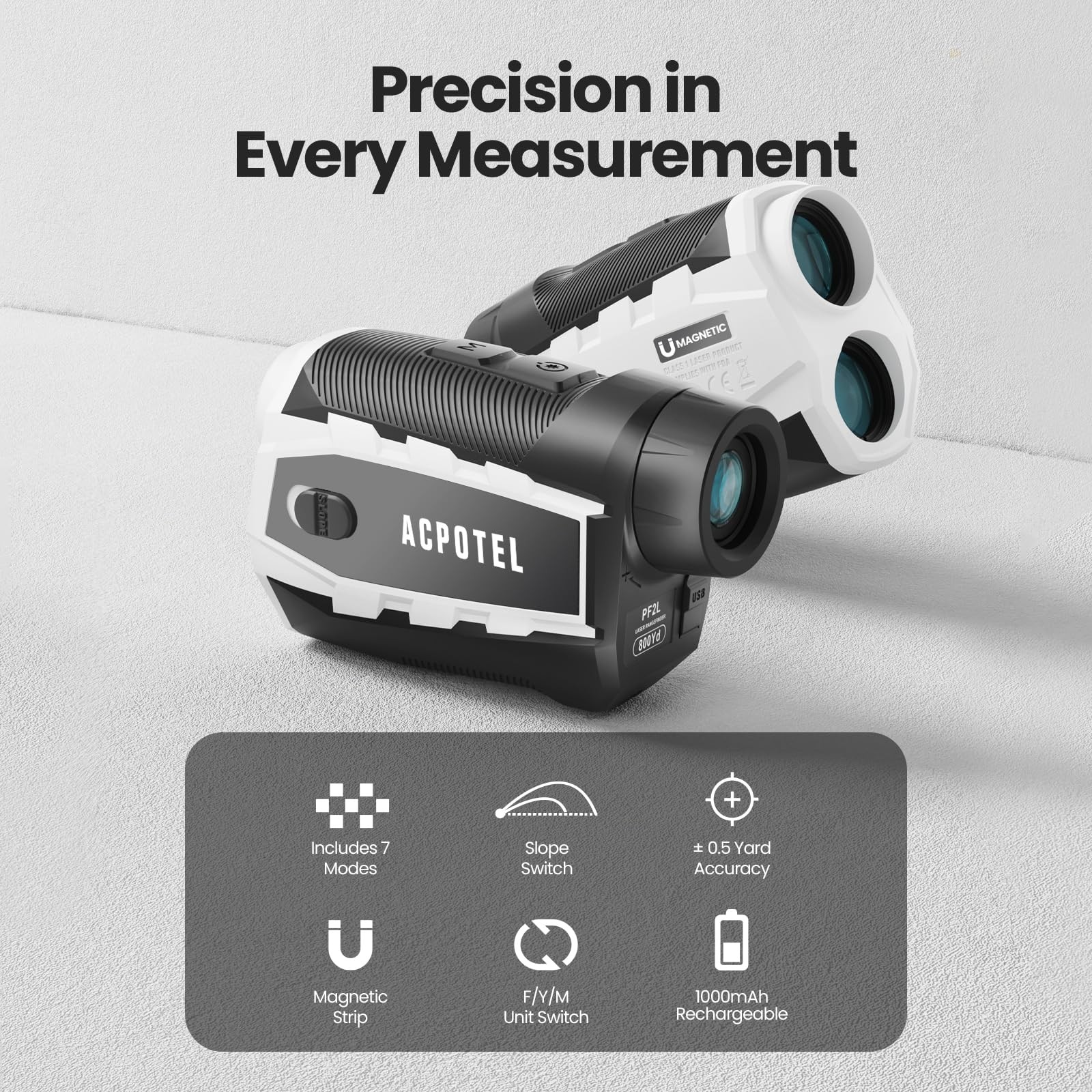Golf Rangefinder LCD Display with Slope Golf Rangefinder (Ft/Yd/M) Range Find...