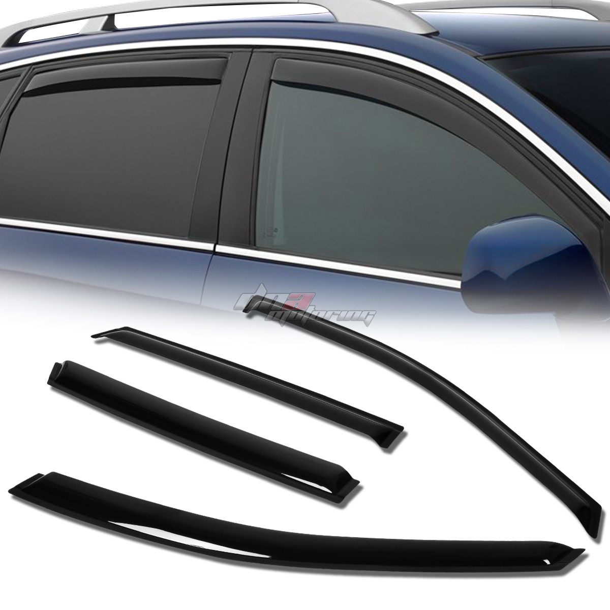 FOR 13-17 SANTA FE NON-XL SMOKE TINT WINDOW VISOR SHADE/VENT WIND/RAIN DEFLECTOR