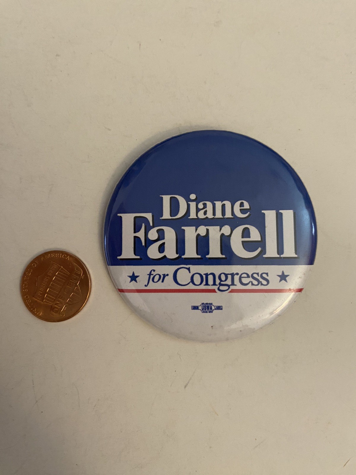 Diane Farrell For Congress  Pin Back Button P31