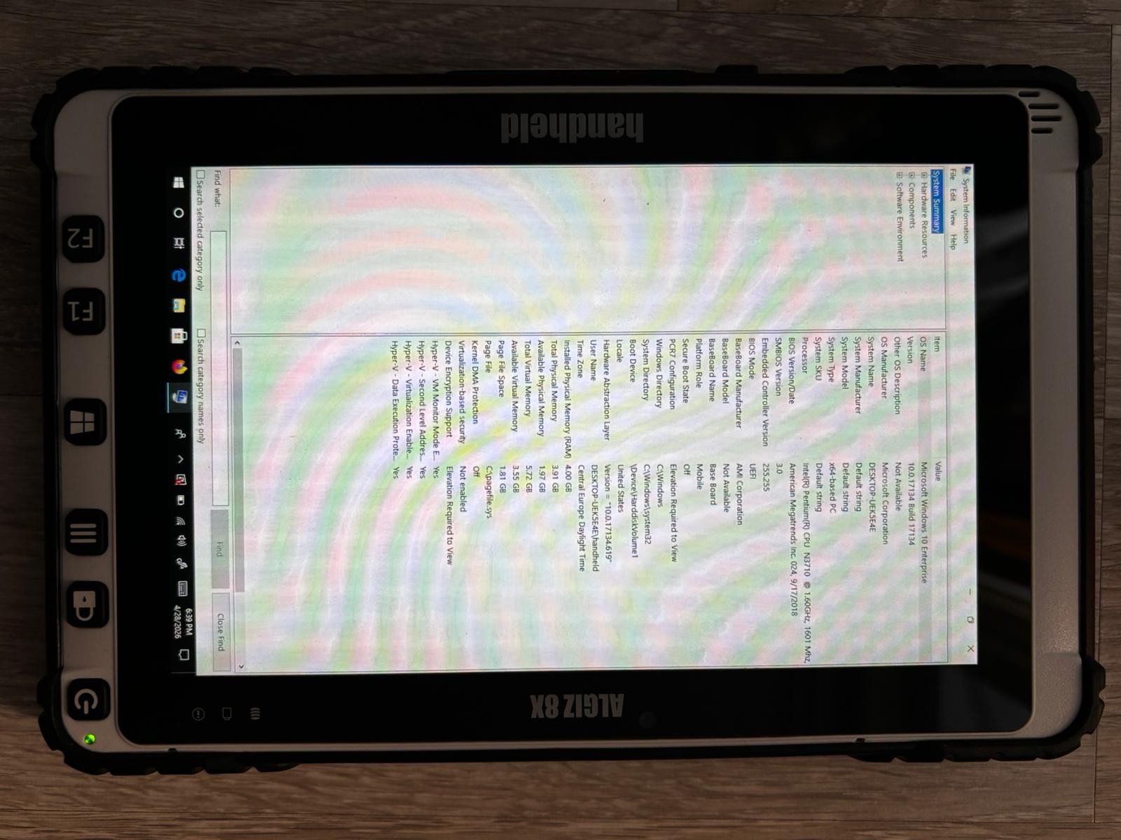 Handheld Algiz 8X 4G Rugged Tablet | Original box and accessories