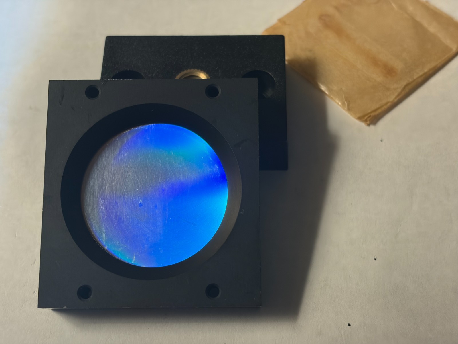 Precision Optical Diffraction Grating Assembly w/ Blue Interference Filter