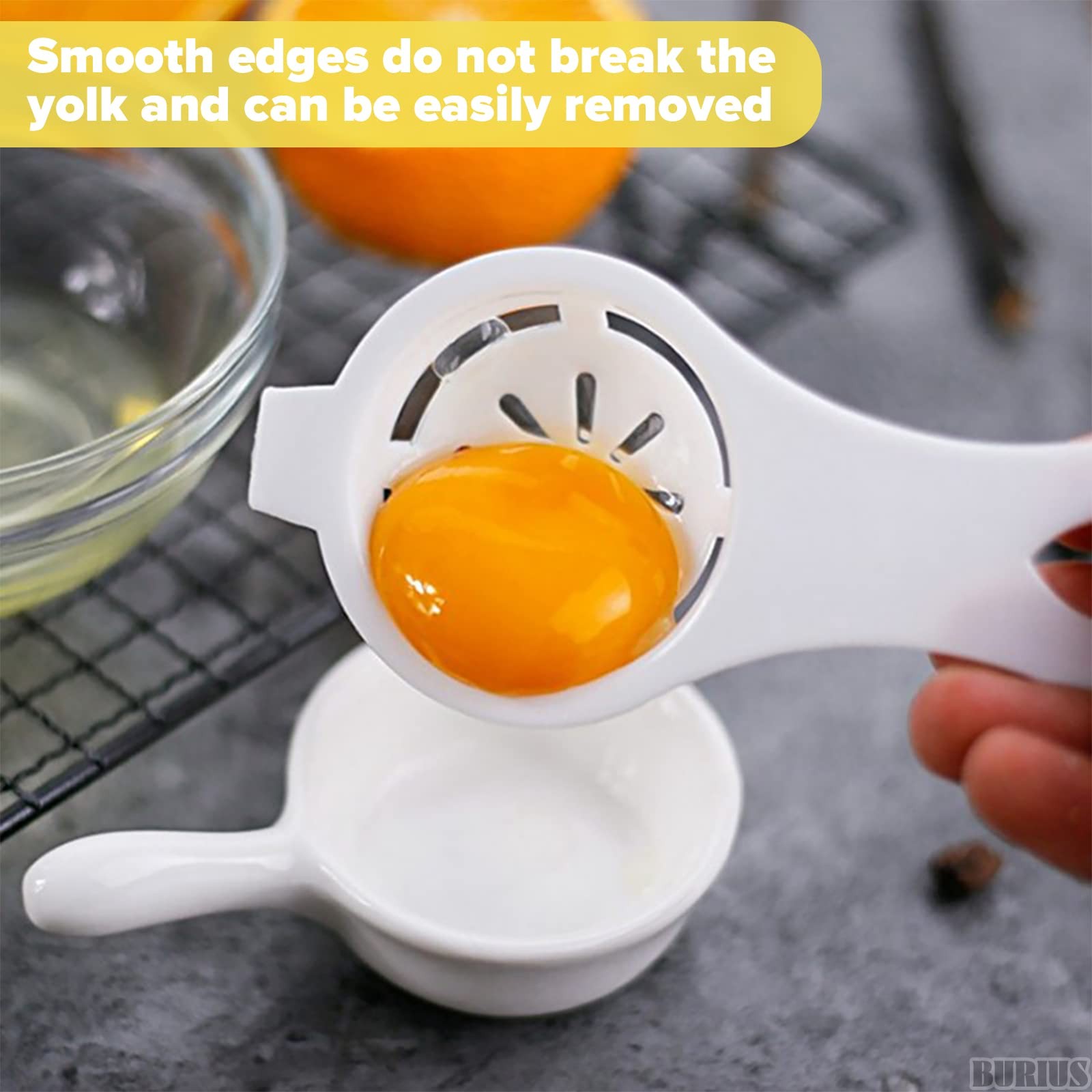 3-PACK Tool Yolk White Separator - Egg Divider Strainer ---, Plastic