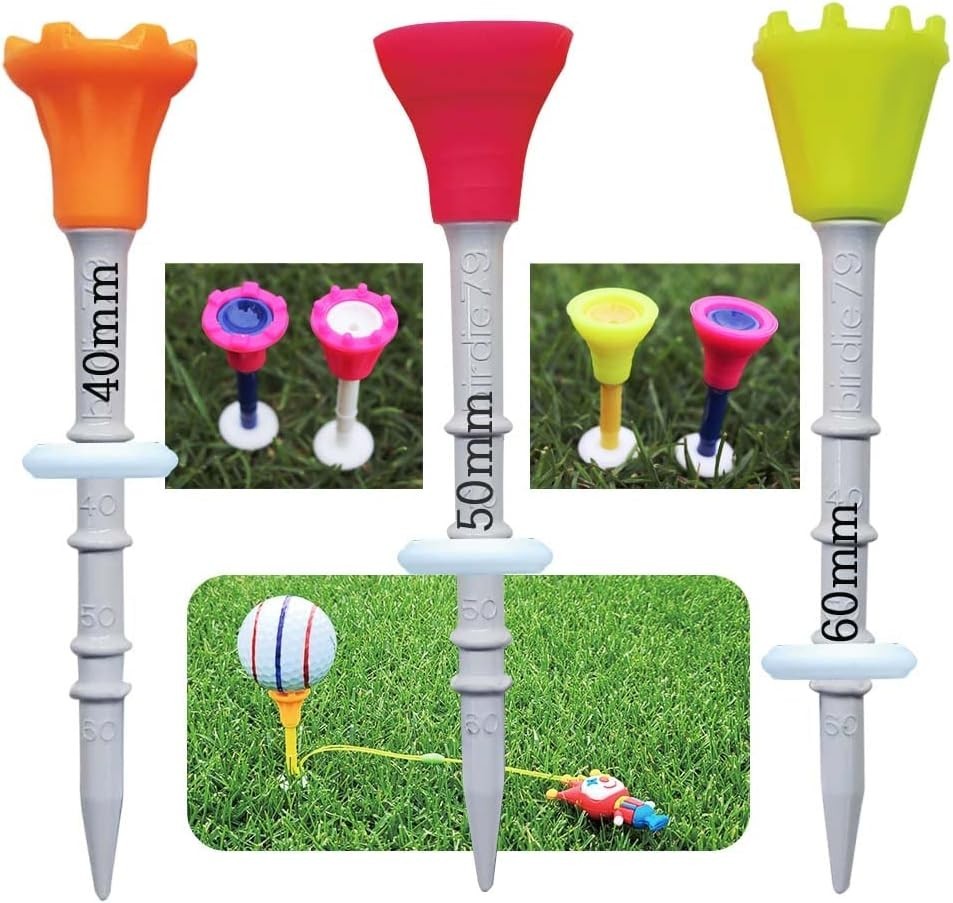 BIRDIE79 Premium Big Head Silicone Golf Tees 3-1/4 - Adjustable Height, Easy ..