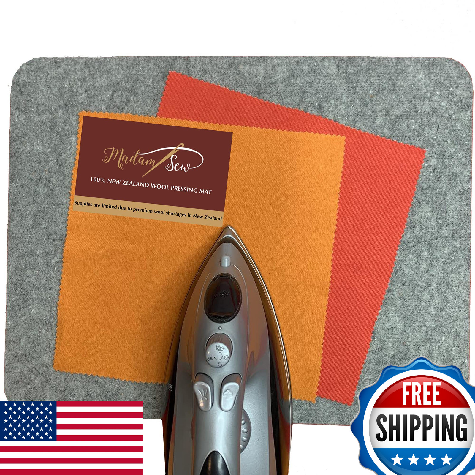 Madam Sew Natural Wool Pressing Mat 17x13.5 Ironing Pad Quilting Felt Wool for S